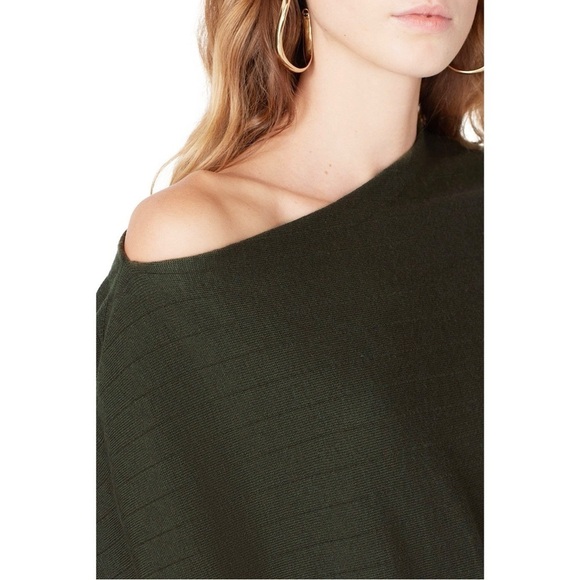 VICTOR ALFARO Rib Knit Off Shoulder Long Sleeve Midi Side Slit Sweater Dress XL - Picture 5 of 8